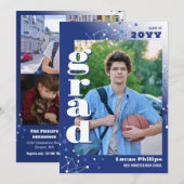 Blue Connections 2 in 1 Foto Afstuderen Kaart (Voorkant / Achterkant)