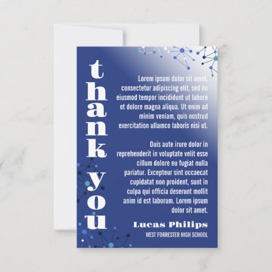 Blue Connections Foto-Afstuderen Bedankkaart (Voorkant)