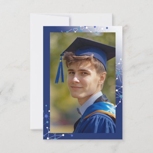 Blue Connections Foto-Afstuderen Bedankkaart (Achterkant)