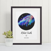 Blue Constellation Taurus Horoscope Sign Gift Poster