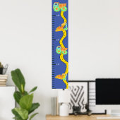 Blue Construction Little Boys Growth Chart Poster (Thuiskantoor)