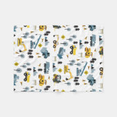 Blue Construction Trucks & Site Theme Pattern Fleece Deken (Voorkant (Horizontaal))