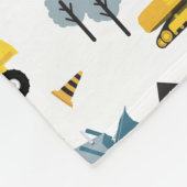 Blue Construction Trucks & Site Theme Pattern Fleece Deken (Hoek)