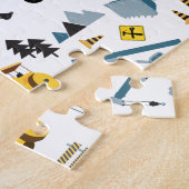 Blue Construction Trucks & Site Theme Pattern Legpuzzel (Zijkant)