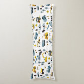 Blue Construction Trucks & Site Theme Pattern Lichaamskussen (Voorkant Verticaal)