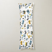 Blue Construction Trucks & Site Theme Pattern Lichaamskussen (Achterkant (Verticaal))