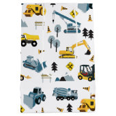 Blue Construction Trucks & Site Theme Pattern Medium Cadeauzakje (Achterkant)