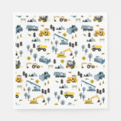 Blue Construction Trucks & Site Theme Pattern Servet (Voorkant)