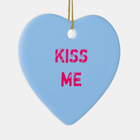 Blue Conversation Heart Photo Ornament (Rechts)