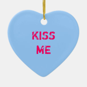 Blue Conversation Heart Photo Ornament