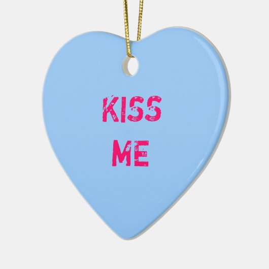 Blue Conversation Heart Photo Ornament (Links)