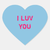Blue Conversation Heart Sticker (Voorkant)