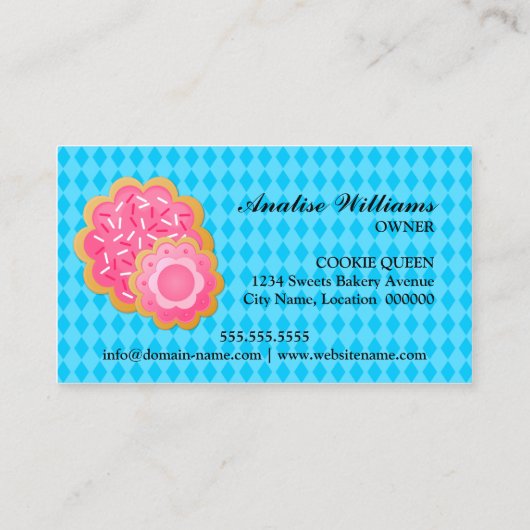 Blue Cookie Bakery Visitekaartje (Achterkant)