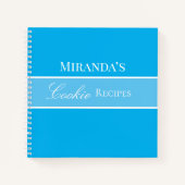 Blue Cookie Recipe Book Jouw naam  script Notitieboek (Voorkant)