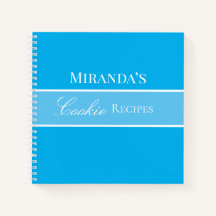 Blue Cookie Recipe Book Jouw naam script