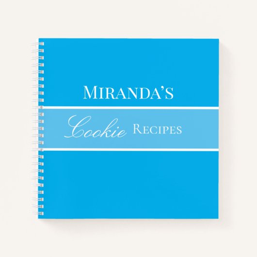 Blue Cookie Recipe Book Jouw naam  script Notitieboek (Voorkant)