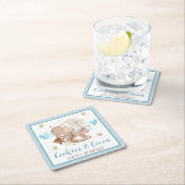 Blue Cookies & Cocoa 2nd Birthday Party Kartonnen Onderzetters (Insitu)