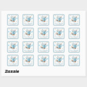 Blue Cookies & Cocoa Birthday Party Favor Vierkante Sticker (Vel)