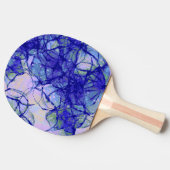 Blue Cool Abstract Art Double Sided Tafeltennisbatje (Zijkant)