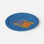 Blue Cool Basketball Slam Dunk Verjaardag Papieren Bordje (Gekanteld)