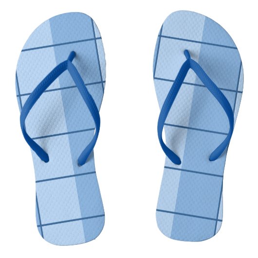 Blue Cool Geometric Pattern Teenslippers (Voetbed)