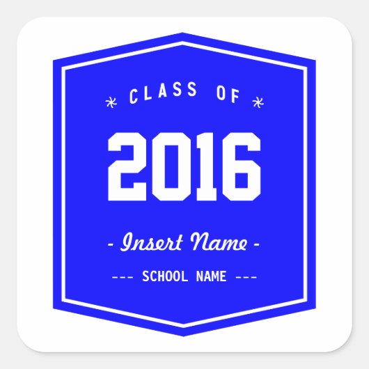 Blue Cool-klasse Vierkante Sticker (Voorkant)