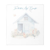 Blue Coop Chicken Hutch gepersonaliseerd Notitieblok (Voorkant)