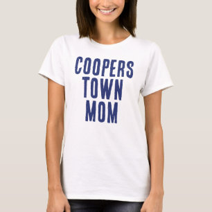 Blue Cooperstown Mom Baseball T-shirt