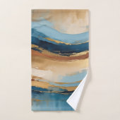 Blue copper and gold waves bad handdoek (Handdoek)