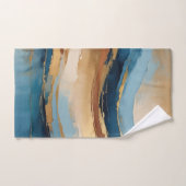 Blue copper and gold waves bad handdoek (Handdoek)