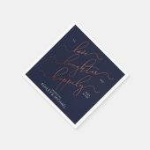 Blue Copper Engagement Party nog lang en gelukkig Servet (Hoek)