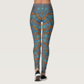 Blue Copper Pattern Yoga Gym oefent Leggings uit (Achterkant)