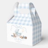 Blue Coquette Baby Carriage Boy Baby Shower Bedankdoosjes (Voorkant)