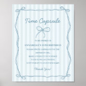 Blue Coquette Boog Time Capsule Verjaardagsspel Poster (Voorkant)