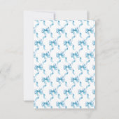 Blue Coquette Bow Baby shower Bedankkaart (Achterkant)