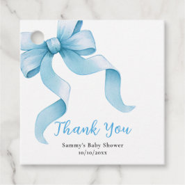 Blue Coquette Bow Baby shower Bedankt Bedankjes Labels