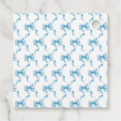 Blue Coquette Bow Baby shower Bedankt Bedankjes Labels (Achterkant)