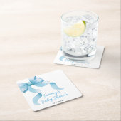 Blue Coquette Bow Baby shower Kartonnen Onderzetters (Insitu)