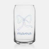 Blue Coquette Bow Baby shower Mama blikglas Blikvorm Glas (Voorkant)