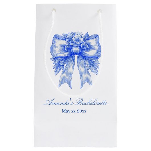 Blue Coquette Bow Bachelorette Party Gift Klein Cadeauzakje (Voorkant)