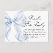 Blue Coquette Bow Books For Baby Card Informatiekaartje (Voorkant)