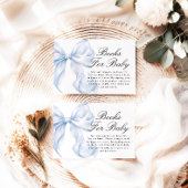 Blue Coquette Bow Books For Baby Card Informatiekaartje