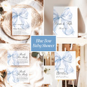 Blue Coquette Bow Boy Baby Shower Welcome Sign Wandkleed