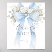 Blue Coquette Bow Cards and gifts Eucalyptus Poster (Voorkant)