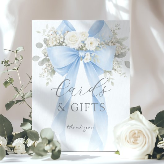 Blue Coquette Bow Cards and gifts Eucalyptus Poster
