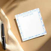 Blue Coquette Bow Custom Name Notitieblok