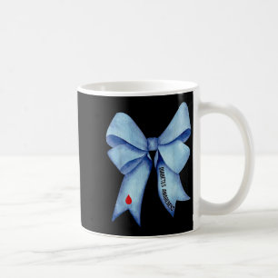 Blue Coquette Bow Diabetes Awareness Type 1 Diabet Koffiemok
