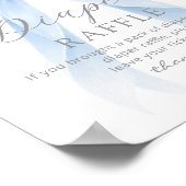 Blue Coquette Bow Diaper raffle Baby shower Poster (Hoek)