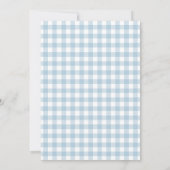 Blue Coquette Bow Gingham Boy Baby shower Kaart (Achterkant)