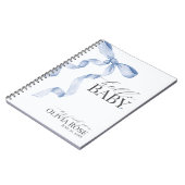 Blue Coquette Bow Girl Baby Gift Mijn eerste jaar Notitieboek (Linkerzijde)